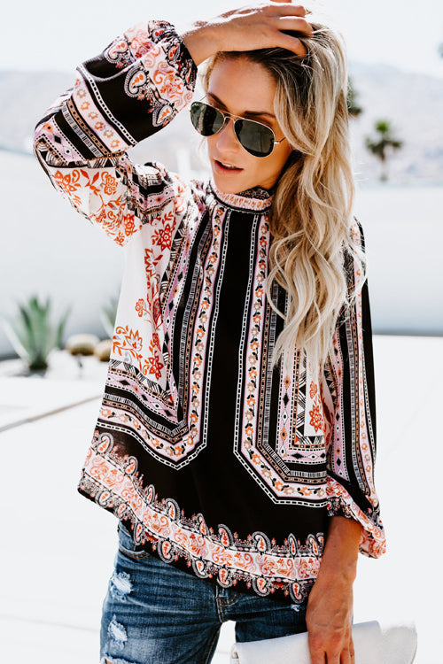 Getaway Reveries Floral Print Smocked Top