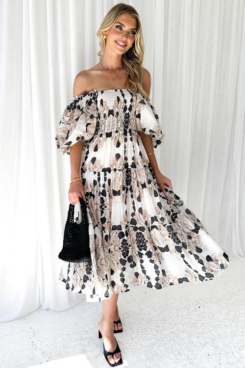 Just Feels Right Smocked Puff Sleeve Maxi Dress