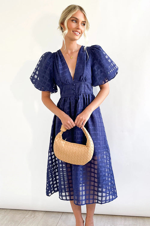 Garden Of Love Story Puff Sleeve Midi Dress - 9 Colors