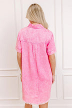 Festival Mood Light Wash Short Sleeve Denim Dress