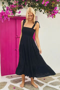 Sunset Escape Print Maxi Dress - Black