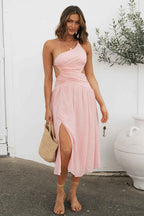 Radiance And Brains Print High-Slit Midi Dress