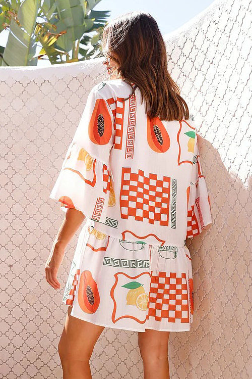 Open Your Heart Cotton Print A-Line Mini Dress