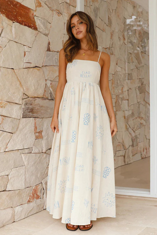 Living Is Effortless Sleeveless Printed Maxi Dress