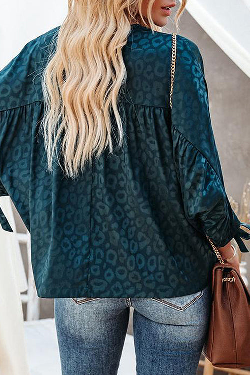 Charming New Day Print Babydoll Button Up Top
