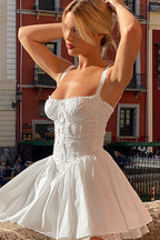Summer Reverie Tie-Back Lace Mini Dress