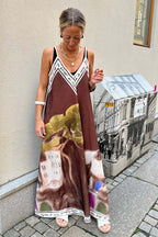 Wondrous Muse V-Neck Printed Maxi Dress