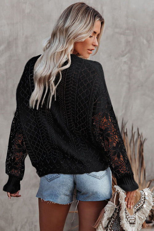 Own The Look Lace Hollow-Out Knit Sweater