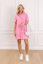 Festival Mood Light Wash Short Sleeve Denim Dress