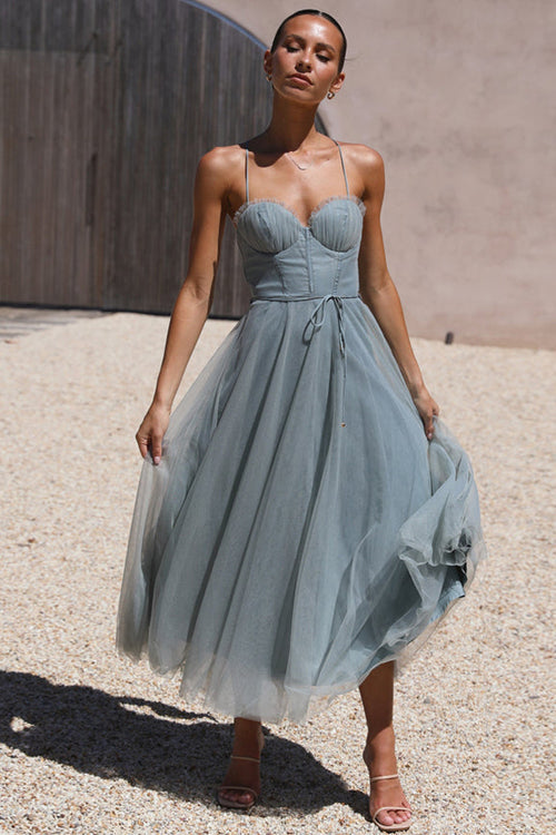 Rare Radiance Tulle Backless Midi Dress - 8 Colors