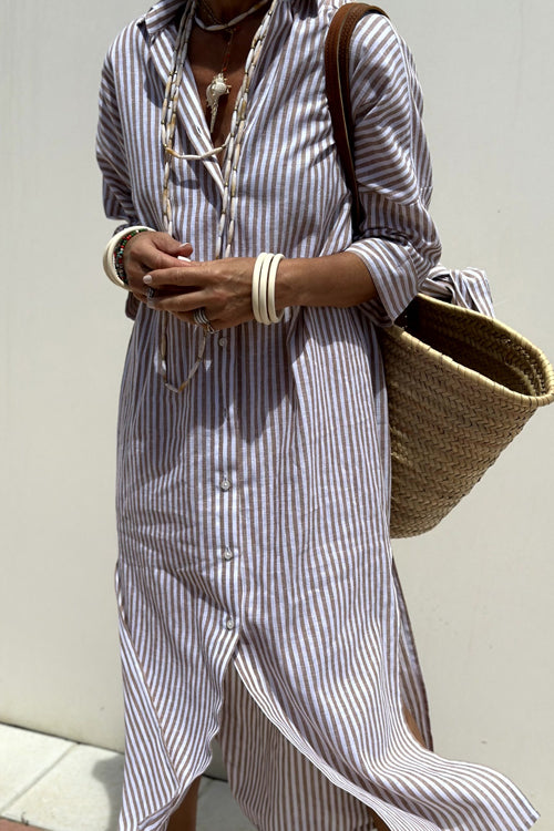 Delightful At Heart Striped Print Midi Dress