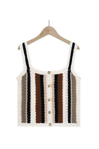 Waiting For Affection Colorful Stripe Crochet Knit Top