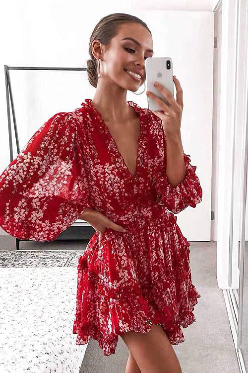 Affection is Life Ruffled Printed Mini Dress