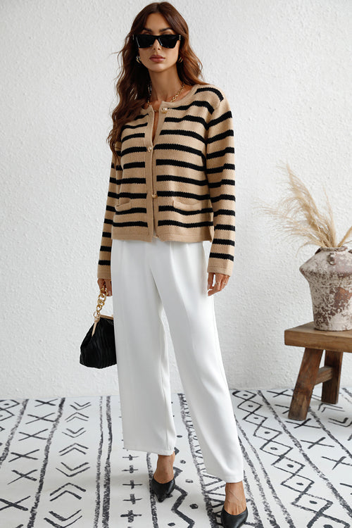 Fall For You Striped Knit Cardigan