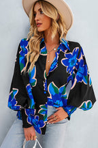 Life Of Affection Print Button Down Smocked Top - 7 Colors