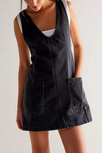 On This Delightful Day Backless Denim Mini Dress