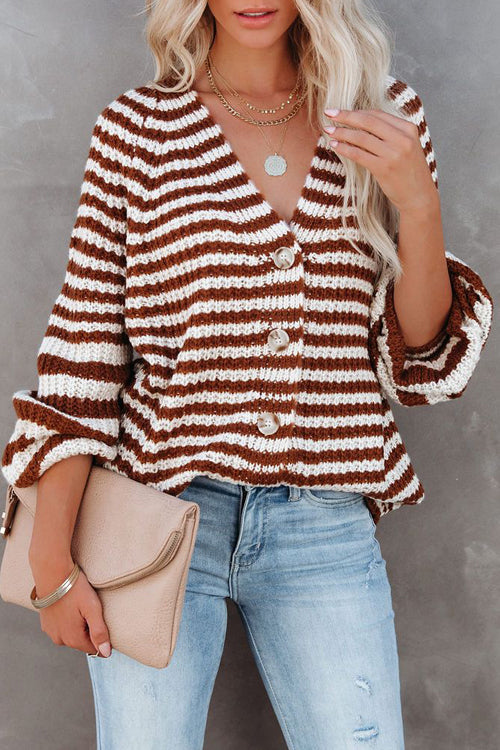Afternoon Reverie Striped Knit Cardigan