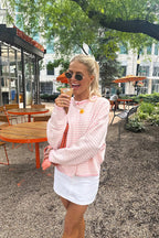 Attractively Cozy Soft Striped Knit Cardigan