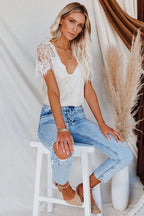 Heart Of Joy Lace Short Sleeve Top
