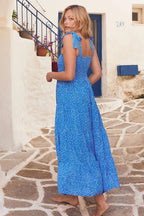 Sunset Escape Print Maxi Dress - Blue