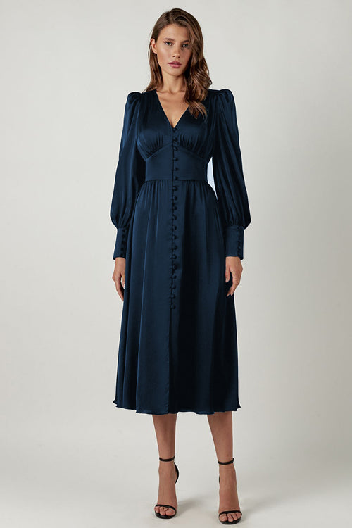 Adorably Flirty Stain Midi Dress