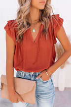 Your Golden Glow Flutter Short Sleeve Top