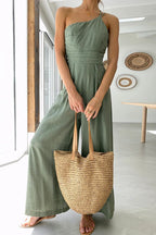 Just Kick It One Shoulder Wide-Leg Jumpsuit