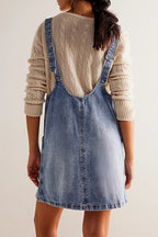 On This Delightful Day Backless Denim Mini Dress