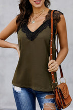 Affection Light Lace V-Neck Tank Top