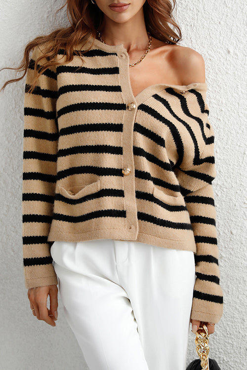 Fall For You Striped Knit Cardigan