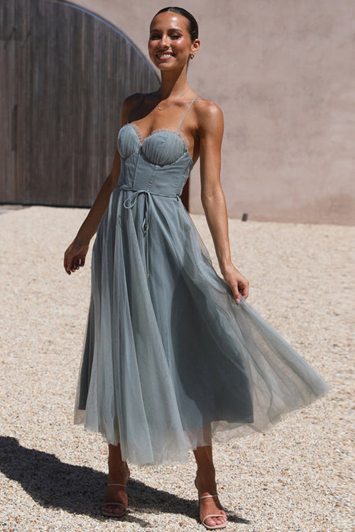 Rare Radiance Tulle Backless Midi Dress - 8 Colors