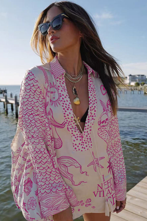 Summer Adventures Print Long Sleeve Set