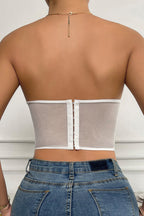 Flirty Touch Sleeveless Lace Bustier Corset Crop Top