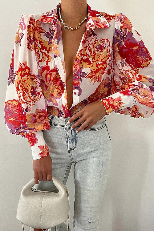 Sunlit Side Of Life Floral Print Long Sleeve Top - 9 Colors