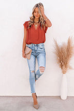 Your Golden Glow Flutter Short Sleeve Top