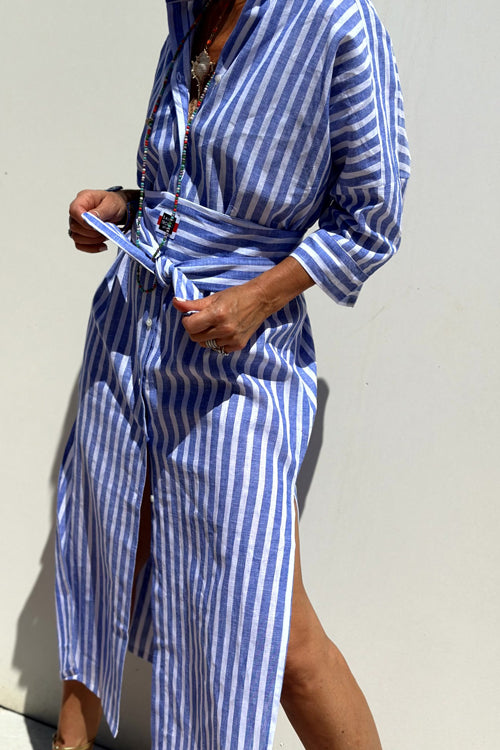 Delightful At Heart Striped Print Midi Dress