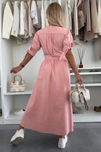 On This Delightful Day Button Down Denim Maxi Dress