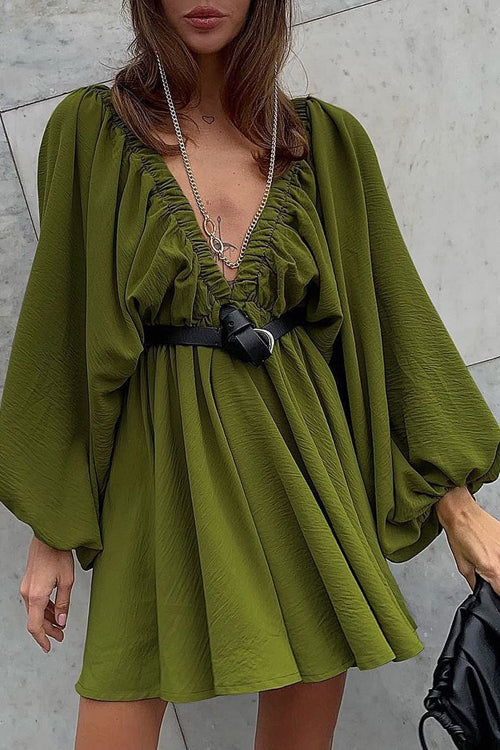Mood So Delightful V-neck Long Sleeve Mini Dress - 7 Colors