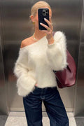 Meet Cozy Off Shoulder Knit Sweater