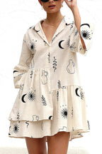Open Your Heart Cotton Print A-Line Mini Dress