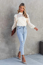 Couldn't Be Better Lace Ruffled Top