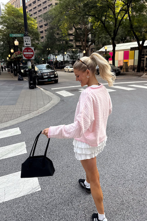 Attractively Cozy Soft Striped Knit Cardigan