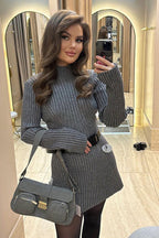 Soft Serenity Long Sleeve Knit Mini Dress