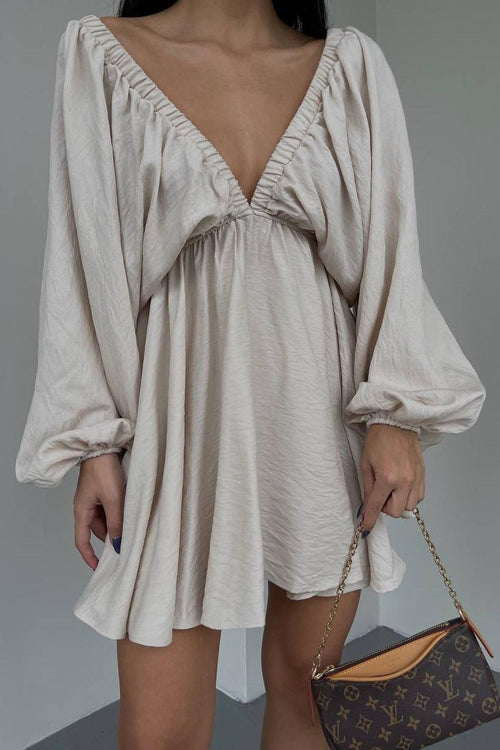 Mood So Delightful V-neck Long Sleeve Mini Dress - 7 Colors