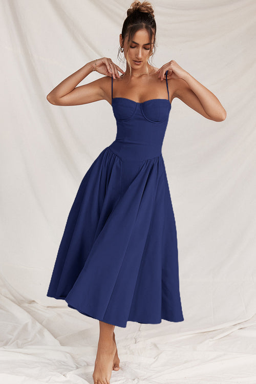 Longing For Affection Strap Bustier Midi Dress - 8 Colors