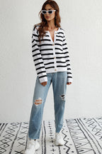 Fall For You Striped Knit Cardigan
