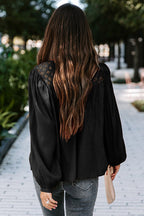 Romance-Inspired History Lace Balloon Long Sleeve Top