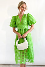 Garden Of Love Story Puff Sleeve Midi Dress - 9 Colors
