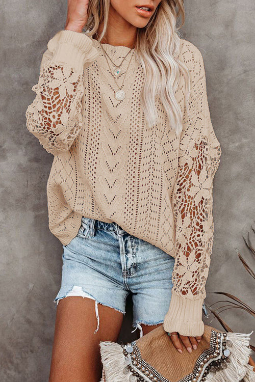 Own The Look Lace Hollow-Out Knit Sweater