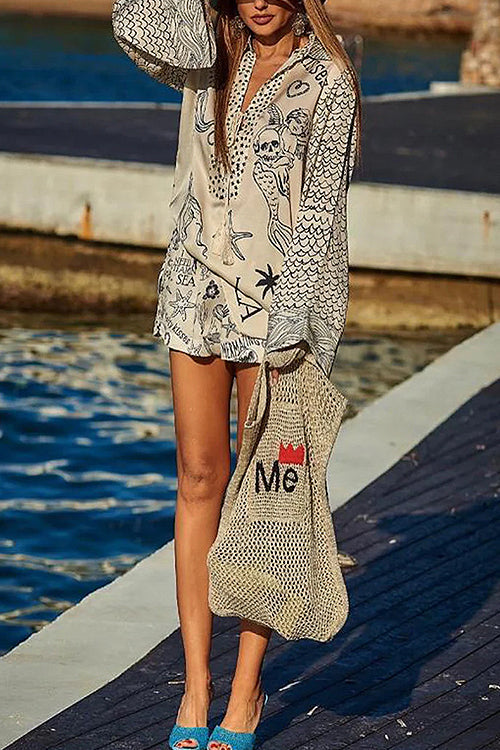 Summer Adventures Print Long Sleeve Set